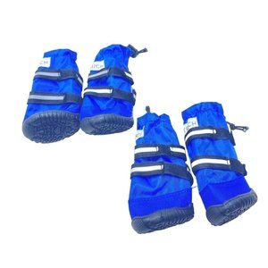 Xs Waterproof Boots/shoes For Small Dogs Xs Blue Hook & Loop Straps